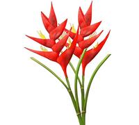 AtHomeYuyue Lot de 4 héliconia artificielles en latex - 85,1 cm - Oiseau du paradis - Fleurs tropicales artificielles pour bouquets, maison, bureau, décoration de mariage (rouge)