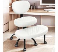 AtHope Chaise de bureau à pieds croisés avec roulettes, chaise de méditation, chaise de bureau pour adultes, chaise de bureau pour adultes, chaise de bureau de yoga, chaise large croisée avec soutien