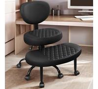 AtHope Chaise de bureau à pieds croisés avec roulettes, chaise de méditation, chaise de bureau pour adultes, chaise de bureau pour adultes, chaise de bureau de yoga, chaise large croisée avec soutien