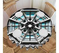 AthuAh Nappe ronde octogonale en polyester, lavable, 152 cm, pour intérieur et extérieur.