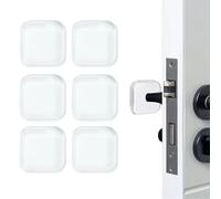 Athyior Lot de 6 butées de poignée de porte en caoutchouc souple de 4 cm - Protections murales autocollantes pour porte, mur, bureau, cuvette de toilettes (carré, transparent)