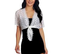 Atigy Boleros Femmes Chic Dentelle Cardigan Boléro Manches Courtes Élégant Gilet Boléro Mariage pour Femmes et Filles (as4, alpha, m, regular, regular)