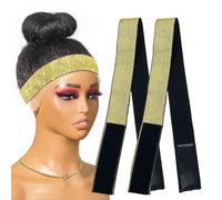 Atimiaza Lot de 2 bandes élastiques dorées en dentelle pour perruque pour dentelle frontale, bord à bord