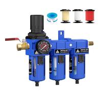 ATINY Système de séchage à air NPT à trois étapes de 1,27 cm, cartouche filtrante de 5 et 0,5 et 0,01 micron, vidange semi-automatique, système de séchage d'air, filtre à compresseur d'air, support en