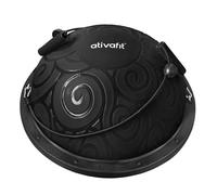 Ativafit 60 x 18 cm jusqu'à 300 kg - Ballon d'entraînement d'équilibre - Demi-sphère avec extenseur et pompe - Antidérapant - Yoga - Pour la musculation et l'équilibre - Noir