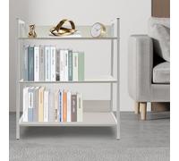 ATIVLB Bibliothèque à 3 étages - 60 x 30 x 69 cm - Organiseur de bureau - Étagère de rangement pour salon, cuisine, bureau - Blanc