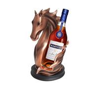 ATIVLB Pferd Étagère à vin 17 x 30 cm Porte-bouteille décoratif Porte-bouteille de vin Statue de cheval Présentoir pour ranger bouteilles de vin, verres à vin (rouge + cuivre)