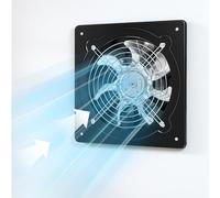 ATIVLB Ventilateur axial industriel 25 x 25 x 15 cm - Noir - 200 mm - Ventilateur d'extraction mural pour fenêtre - 80 W - 60 dB - Pour ventilation, ventilation et circulation de l'air