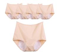 ATIVOZ 5Pièces Culottes Femmes Cycle Menstruel Femmes Incontinence Urinaire Confortables Et Étanches Slip(Doit Utiliser avec des Tampons) (Color : Skin Color, Size : XL)