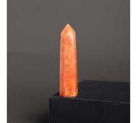 AtkitS Baguette en cristal naturel avec pointe en cristal Colonne Spécimen minéral de roche Décoration d'intérieur Reiki (couleur : pierre de soleil)