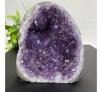 AtkitS Beau Amas de Cristaux naturels, améthyste, géode, Quartz Brut, minéraux, véritable décoration de la Maison, Chakra Spirituel Reiki (Size : 600-700g)