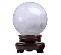 AtkitS Boule de Quartz Blanc Naturel, Boule d'énergie en Cristal Blanc, Boule de Divination en Pierre décoration de Maison(Size:400-500g)