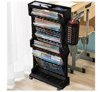 Atkits Chariot à Livres Roulant Bibliothèque Mobile avec roulettes Panier de Rangement latéral de Table Chariot Bibliothèque de Bureau Mobile pour Salle de Classe Bibliothèque,Noir