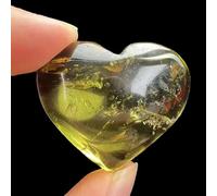 AtkitS Cristal Citrine en Forme de cœur, Quartz Jaune, Cristal Naturel sculpté, Pierre précieuse for la guérison, méditation, décoration de Maison, Cadeau, 1 pièce