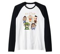ATLA Team Avatar Chibi Character Group Retro Cartoon Manche Raglan