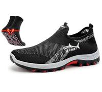 Atlacoast Shoes for Men, Jarv Cooling Comfort Sneaker, Breathable Mesh Lightweight Summer Walking Shoes with Rubber Sole (Black,42)