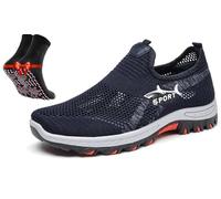 Atlacoast Shoes for Men, Jarv Cooling Comfort Sneaker, Breathable Mesh Lightweight Summer Walking Shoes with Rubber Sole (Blue,41)
