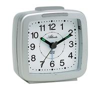 Atlanta 1380/19 Réveil quartz analogique argenté avec lumière Snooze