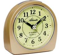 Atlanta 1586/9 Réveil quartz analogique beige silencieux sans tic-tac avec lumière snooze