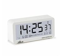Atlanta 1879-0 Réveil numérique LCD avec lumière silencieuse sans tic-tac 3 alarmes Blanc