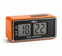 Atlanta 1881-12 Réveil numérique LCD radio-piloté avec fonction snooze et lumière Design rétro Orange