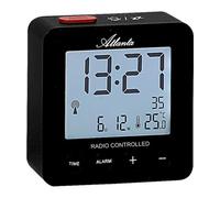 Atlanta 1882/7 Réveil radio radio digital noir avec lumière température