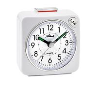 Atlanta 2114/0 Réveil de voyage à quartz sans tic-tac Lumière Snooze Crescendo Blanc