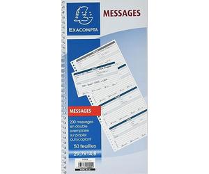 ATLANTA Bloc messages téléphones spiralé 148x297 mm 50 feuillets Dupli