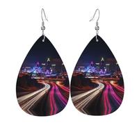 Atlanta Boucles d'oreilles pendantes en cuir en forme de goutte d'eau élégantes et légères pour femmes et filles, taille unique, cuir, sans pierre précieuse