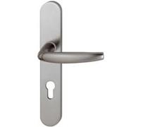 Poignées sur plaques clé I - porte 58 à 67 mm - aspect inox - Atlanta HOPPE