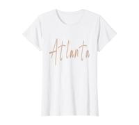 Atlanta Georgia Design Vintage et élégant T-Shirt Graphique avec Valeur, Femme, Blanc, S