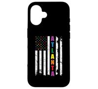 Atlanta Georgia LGBTQ Gay Pride Month American Flag Rainbow Coque pour iPhone 16