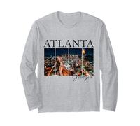 Atlanta, Georgia Night Skyline ATL 404 Pride Manche Longue