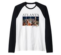Atlanta, Georgia Night Skyline ATL 404 Pride Manche Raglan