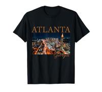 Atlanta, Georgia Night Skyline ATL 404 Pride T-Shirt