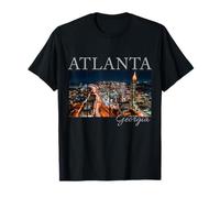 Atlanta, Georgia Night Skyline ATL 404 Pride T-Shirt