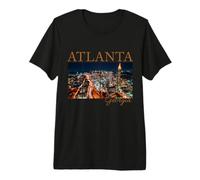 Atlanta, Georgia Night Skyline ATL 404 Pride T-Shirt Haut de Gamme