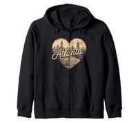 Atlanta Heart T-Shirt Vintage Retro Georgia City Skyline Sweat à Capuche