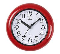 Atlanta Horloge de salle de bain à suspendre ou à poser - Étanche - Quartz analogique - 454/1 (rouge)