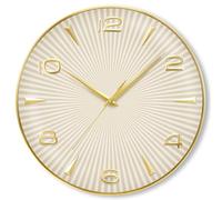 Atlanta Horloge murale radio-pilotée moderne - Design élégant - Doré - 40 cm - Ronde - Analogique - 4534