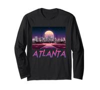 Atlanta Skyline Georgia Vintage City Souvenir rétro ATL Manche Longue
