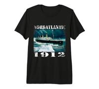 Atlantic 1912 Poster Vintage Titanic Bateau Catastrophe T-Shirt Haut de Gamme