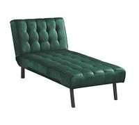 Atlantic Home Collection Chaise Longue Pierre, Polyester, Velours Vert, Fauteuil inclinable