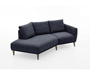 Atlantic Home Collection Elvis Canapé d’Angle, Style Scandinave, Extrémité Gauche Ouverte, Anthracite, 220 x 127 x 91 cm