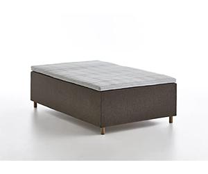 Atlantic Home Collection Hana Lit à Sommier Tapissier avec Matelas à Ressorts Ensachés, Marron, 90 x 200 cm