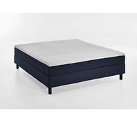 Atlantic Home Collection Happy Lit à Sommier Tapissier sans Tête de Lit, Matelas à Ressorts Bonnell, Niveau de Fermeté H2, Tissu, Bleu, 180 x 200 cm, Hauteur de Couchage 58 cm