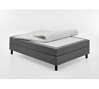 Atlantic Home Collection Happy Lit à Sommier Tapissier sans Tête de Lit, Matelas à Ressorts Ensachés 7 Zones, Niveau de Fermeté H3, Tissu, Gris, 140 x 200 cm, Hauteur de Couchage 58 cm
