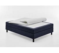 Atlantic Home Collection Happy Lit à Sommier Tapissier sans Tête de Lit, Matelas à Ressorts Ensachés 7 Zones, Niveau de Fermeté H3, Tissu, Bleu, 120 x 200 cm, Hauteur de Couchage 58 cm