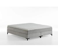 Atlantic Home Collection Romy Lit à Sommier Tapissier sans Tête de Lit, Matelas à Ressorts Ensachés, Niveau de Fermeté 3, Surmatelas Inclus, Gris Clair, 160 x 200 cm