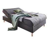 Atlantic Home Collection Sababa Lit à Sommier Tapissier, Chaise Longue, 120 x 200 cm, avec Coffre, Anthracite